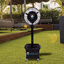 Misting fan on grass